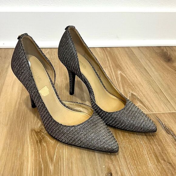 MICHAEL KORS Natalie Flex High Pump Glitter Chain Mesh Size 5.5 - Picture 3 of 8